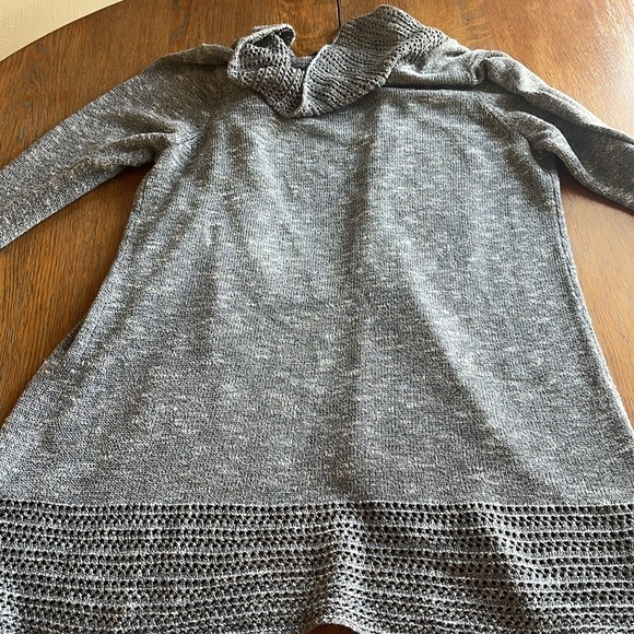 Torrid Cardigan Crochet Trim Cascade Front Size 00 M/L Heather Gray Long Sleeves - Picture 13 of 14